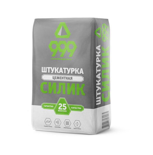 999 Силик цементная тонкослойная  штукатурка  ручного нанесения  (25 кг)