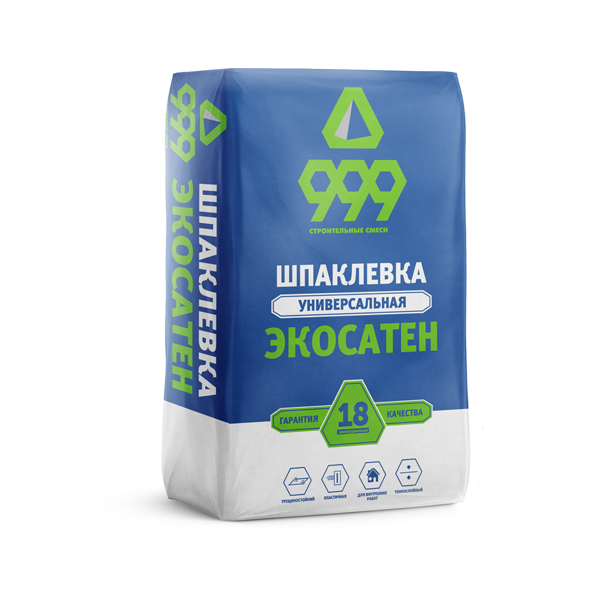 999 Экосатен шпатлевка гипсовая (18 кг)