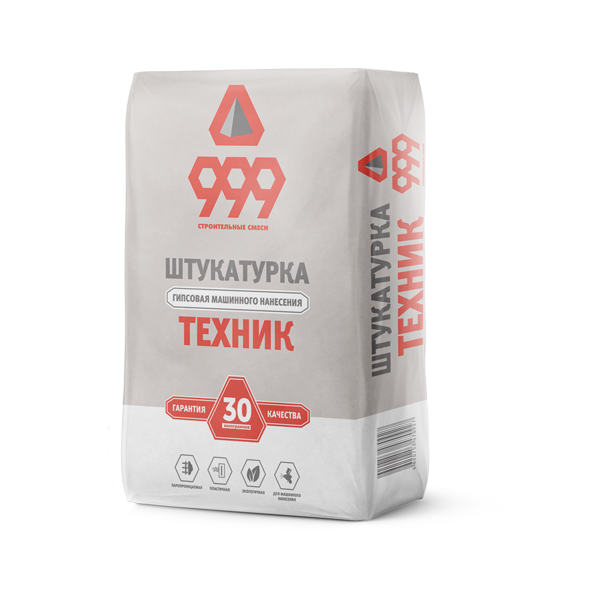 999 Техник гипсовая штукатурка для машинного нанесения (30 кг)