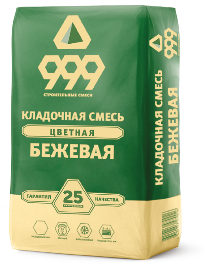 кладочная смесь цветная м150 бежевая 25 кг