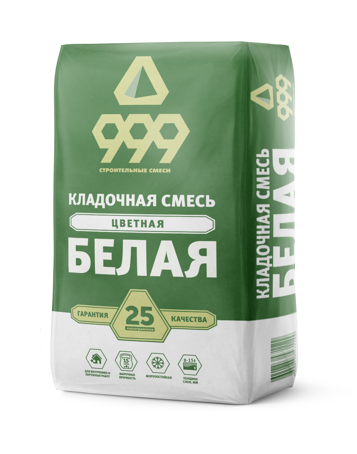 кладочная смесь цветная м150 белая 25/50 кг
