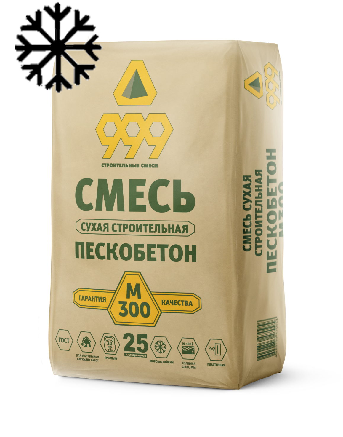 смесь сухая строительная м300 пескобетон 25/40 кг зимняя