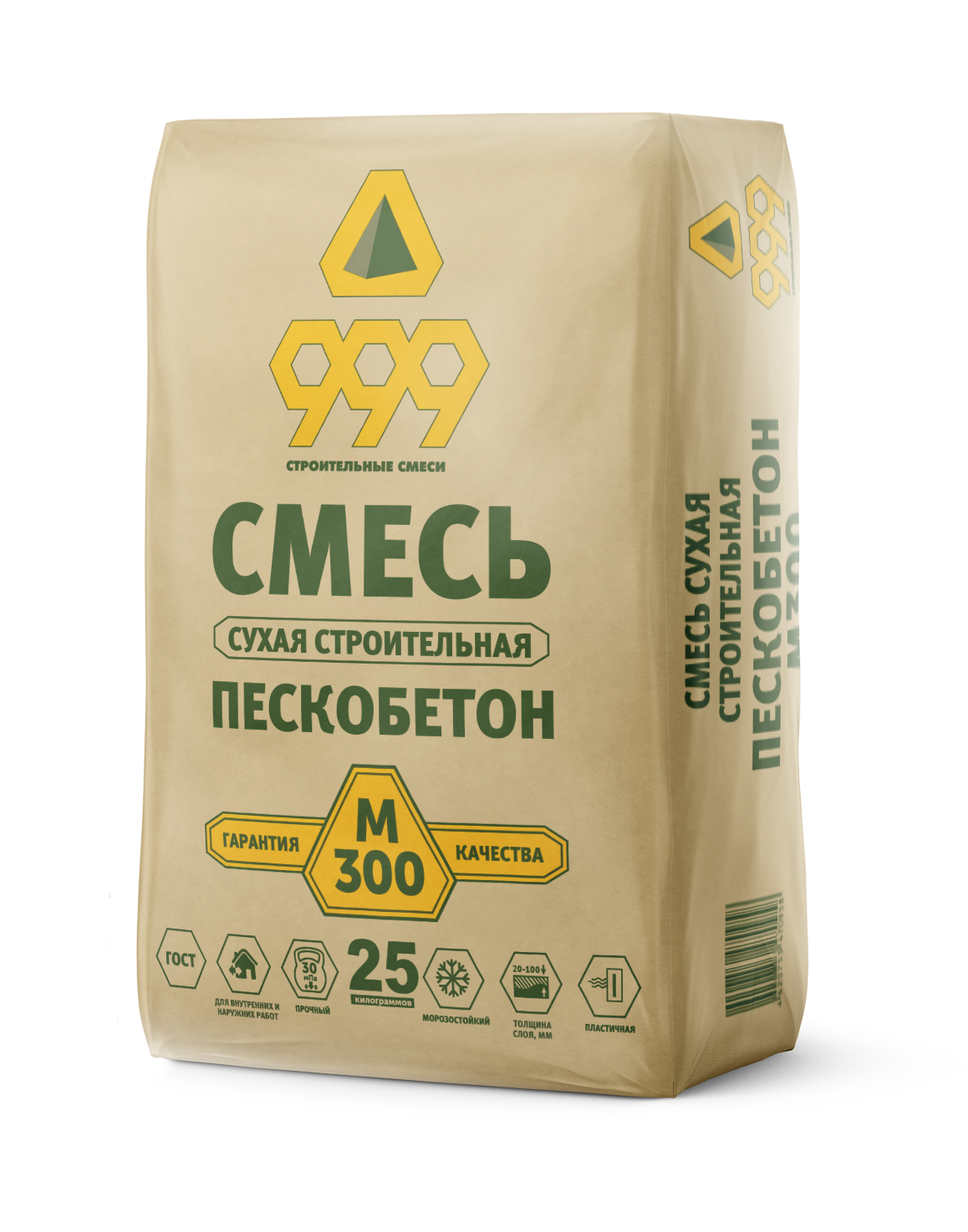смесь сухая строительная м300 пескобетон 25/40 кг