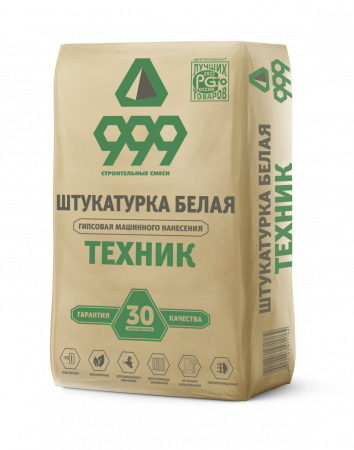 гипсовая штукатурка для машинного нанесения техник белая 30 кг