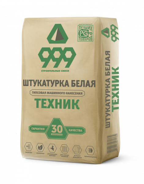гипсовая штукатурка для машинного нанесения техник белая 30 кг
