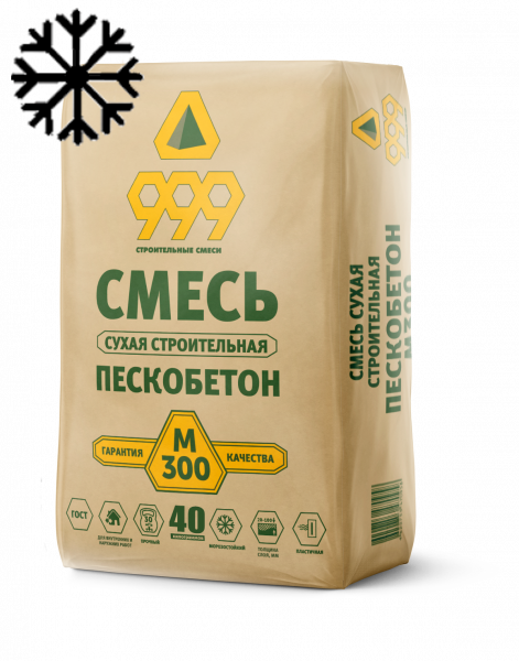 Смесь сухая строительная М300 Пескобетон 25/40 кг ЗИМНЯЯ