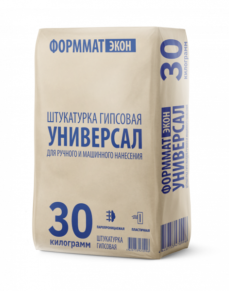 формматэкон универсал штукатурка гипсовая  для ручного и машинного  нанесения (30 кг)