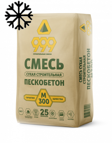 смесь сухая строительная м300 пескобетон 25/40 кг зимняя