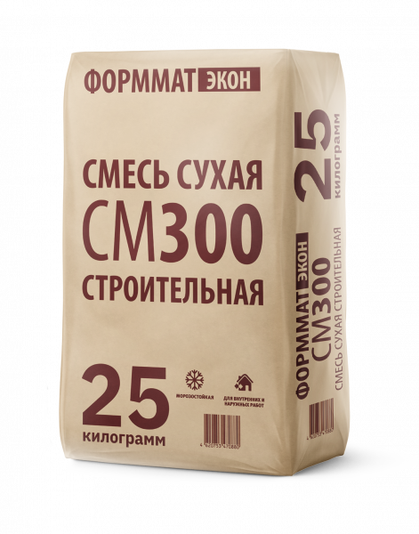 смесь сухая строительная см300 формматэкон 25/50 кг