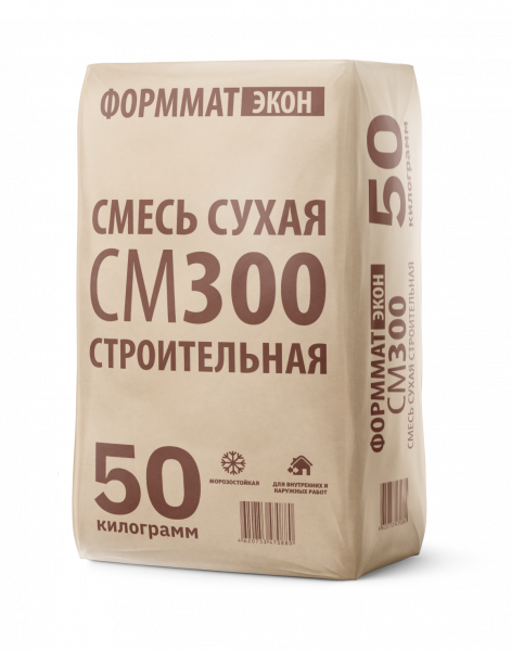 Смесь сухая строительная СМ300 Формматэкон 25/50 кг